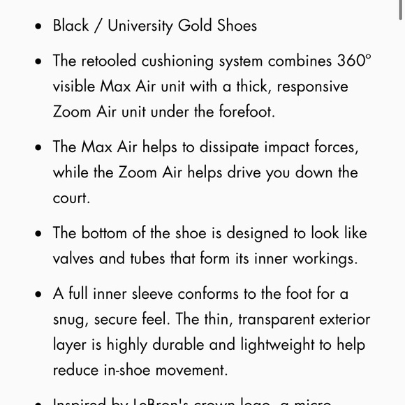 Nike Shoes Lebron James Xix 9 Classic Blackuniversity Gold